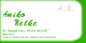 aniko melke business card